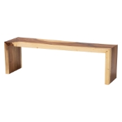bali & pari Bai Solid Suar Wood Accent Bench - Modern Rustic Natural Wood Seating for Entryway, Dining, or Living Room